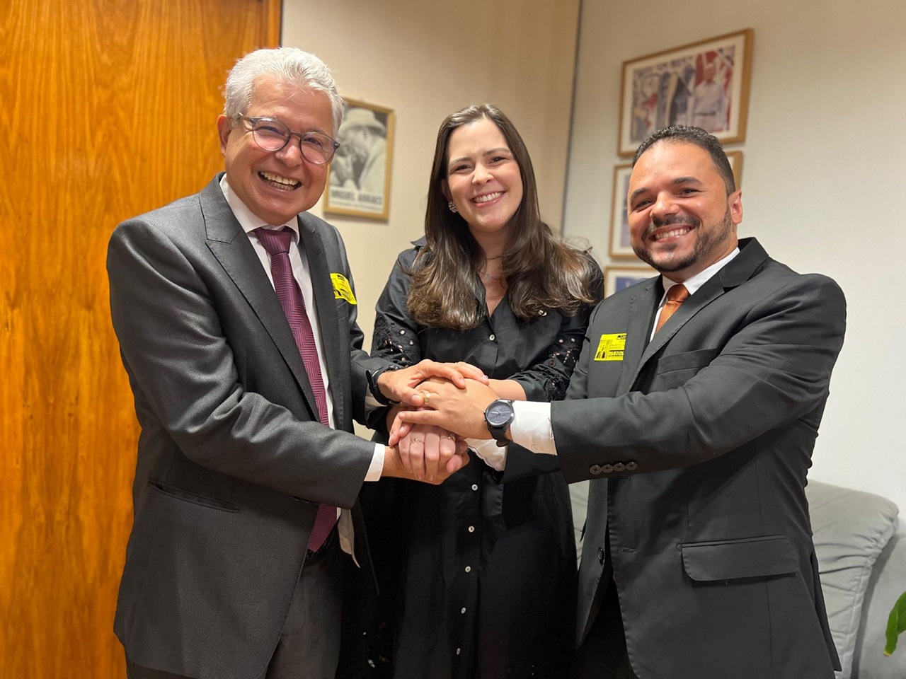 Elias Gomes, a deputada Maria Arraes e o presidente do Solidariedade em Jaboatão se reuniram em Brasília