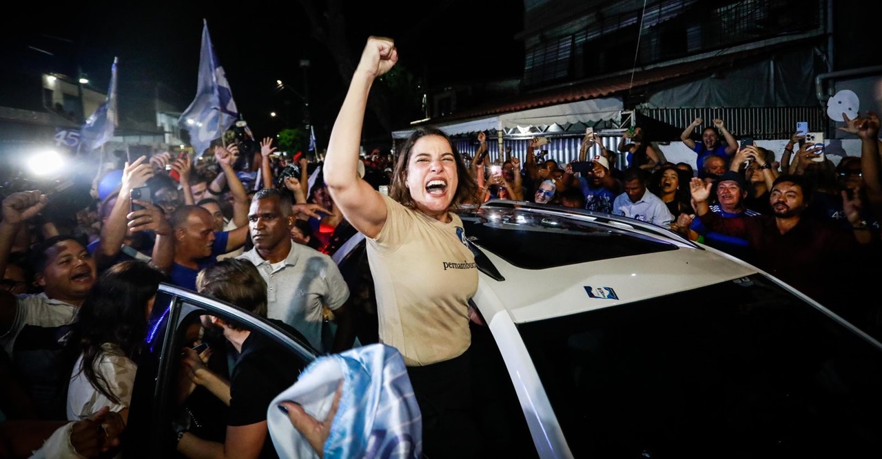 Raquel Lyra festejou as vitórias em Paulista e Olinda. O seu partido, o PSDB, ganhou o maior números de prefeituras Foto Hesíodo Góes