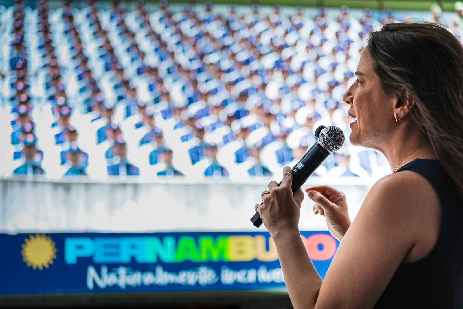 Raquel participou da aula inaugural dos novos praças da PM, sentro do Juntos pela Segurança Foto Janaína Pepeu Secom