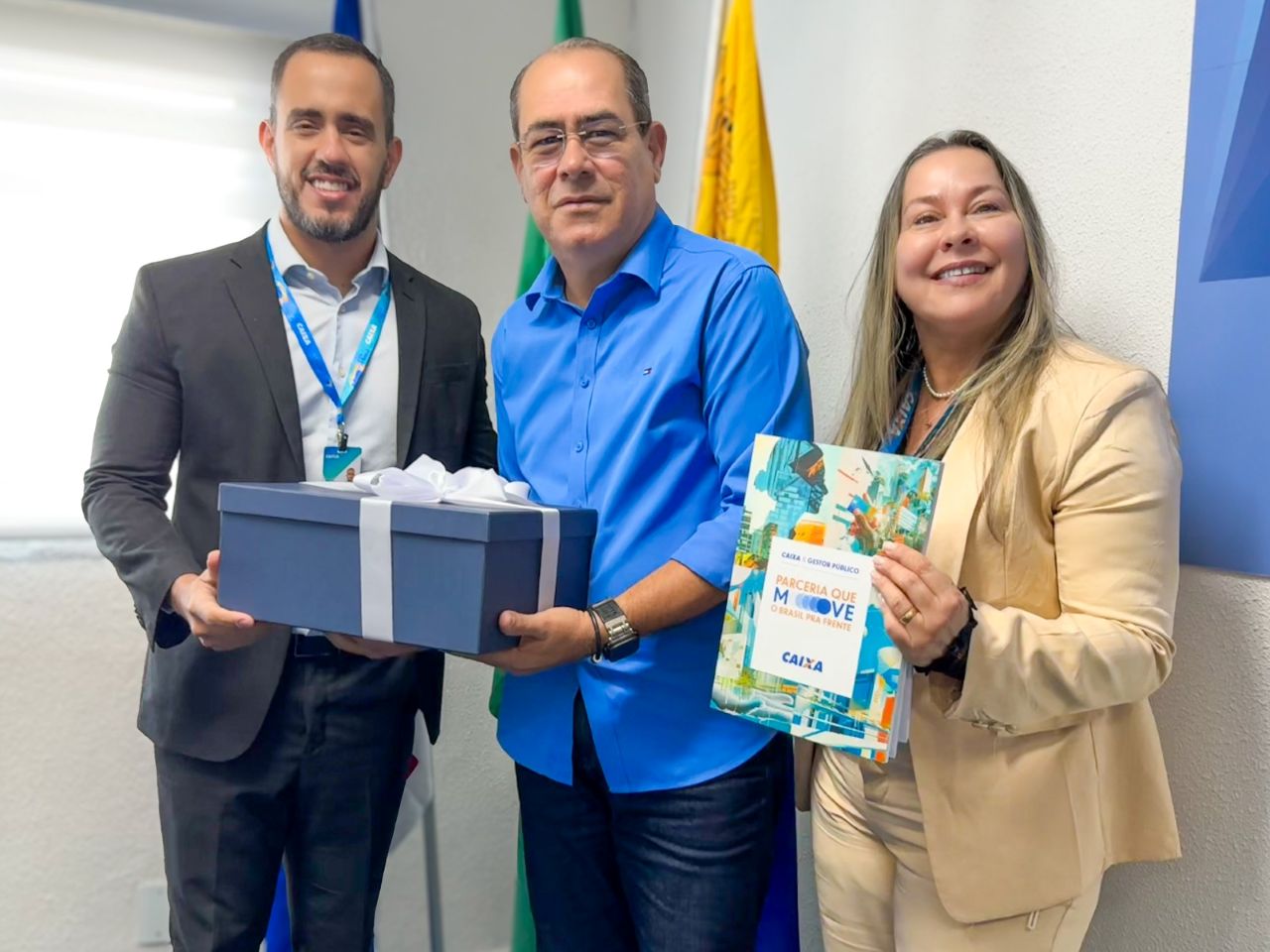 Mano Medeiros recebeu o superintendente de Rede da Caixa Econômica Federal, Marcelo Maia