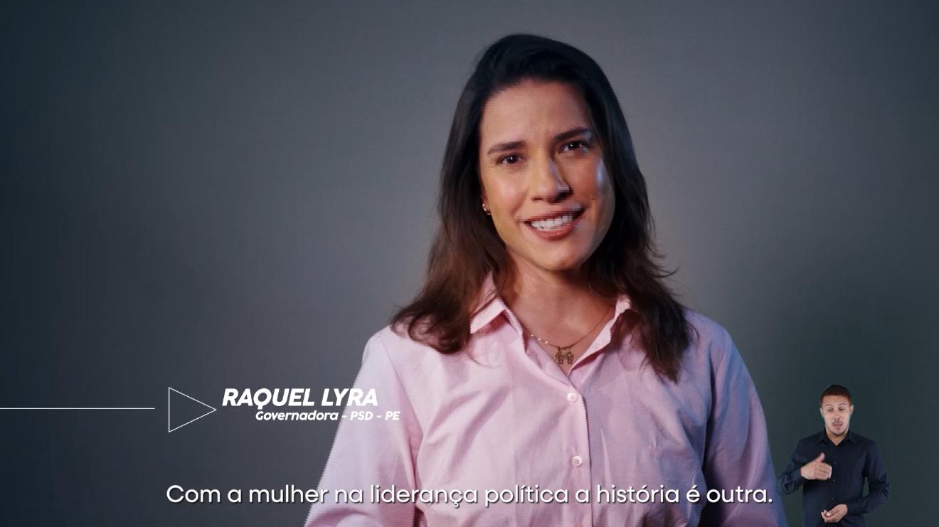 Chefe do Executivo pernambucano, Raquel Lyra é destaque em nova campanha de mídia partidária que circula em todo o país