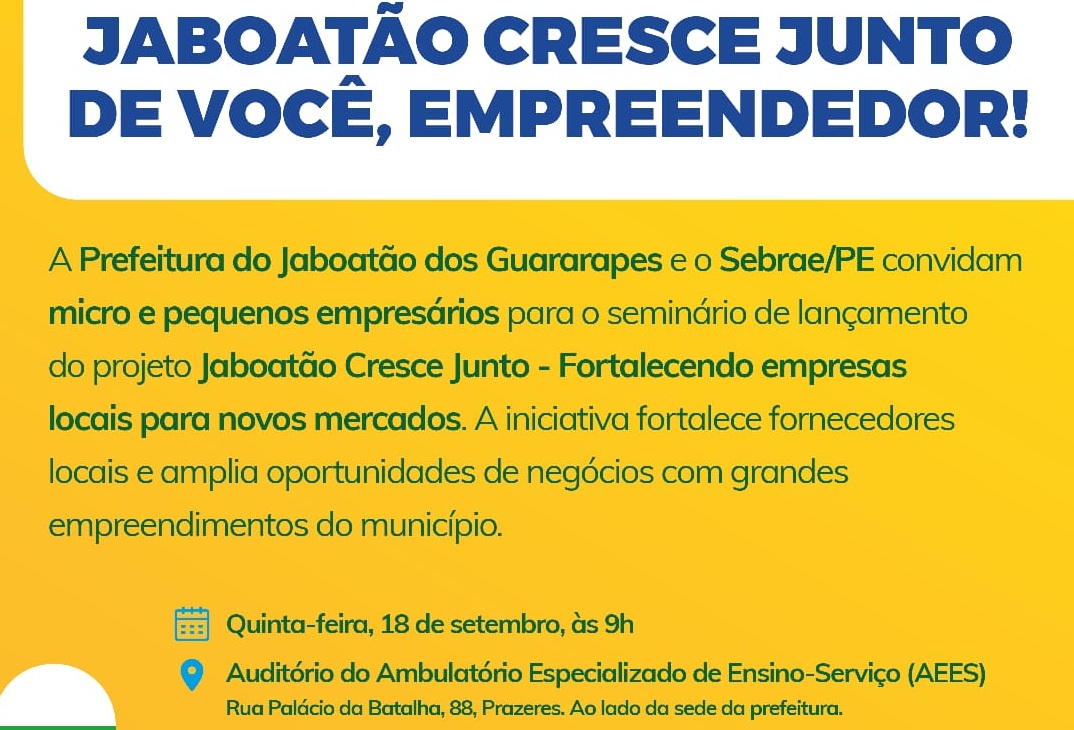 Iniciativa de Jaboatão busca integrar pequenas e grandes empresas, ampliando competitividade e geração de empregos no município