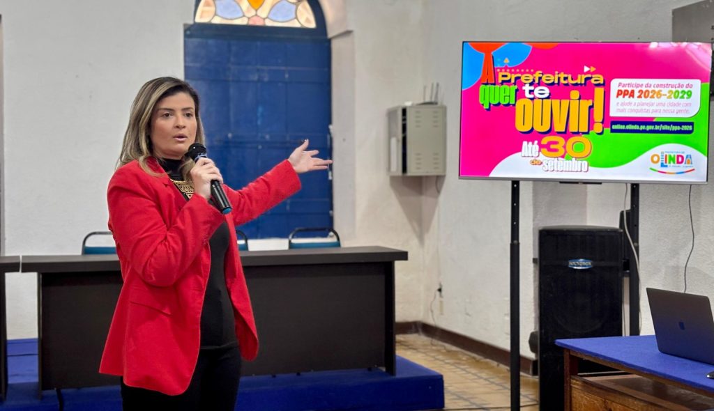 Secretária de Planejamento e Gestão Estratégica, Milena Gonzaga, a escuta da sociedade é essencial para orientar os investimentos em Olinda
