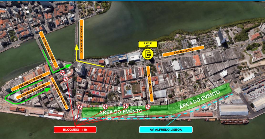 Festival Pernambuco Meu País levará a fechamento de vias no Bairro do Recife e mobilizará equipes de trânsito, limpeza, e controle urbano