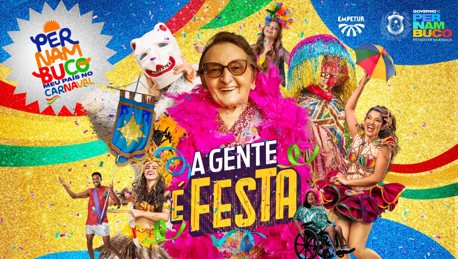 A atriz e artesã Tânia Maria, 79 anos, conhecida nacionalmente pela personagem Dona Sebastiana faz parte da peça publiciitária do Carnaval de Pernambuco de 2026 Foto Divulgação