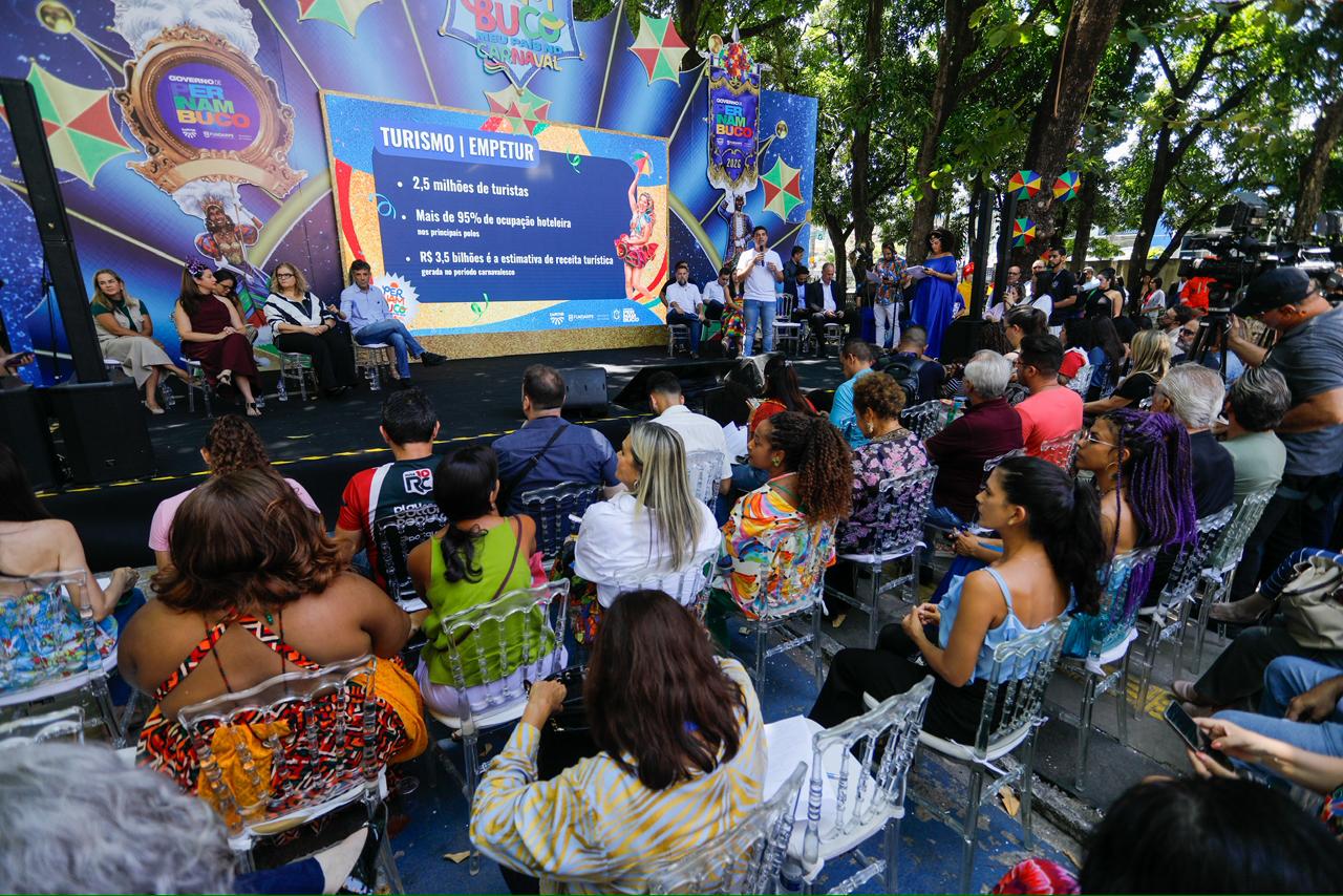 Carnaval de Pernambuco 2026 terá investimento de R$ 87,2 milhões, homenagens culturais, programação descentralizada e operação integrada de segurança e serviços públicos. Foto Miva Filho - Secom (9)
