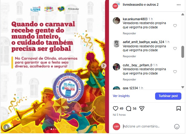 Prefeitura de Olinda denuncia ataque cibernético em redes sociais, registra boletim e aponta uso de robôs em comentários com calúnia